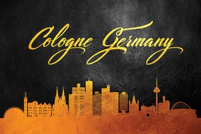 Cologne Germany Gold Skyline by Adrian Baldovino canvas print