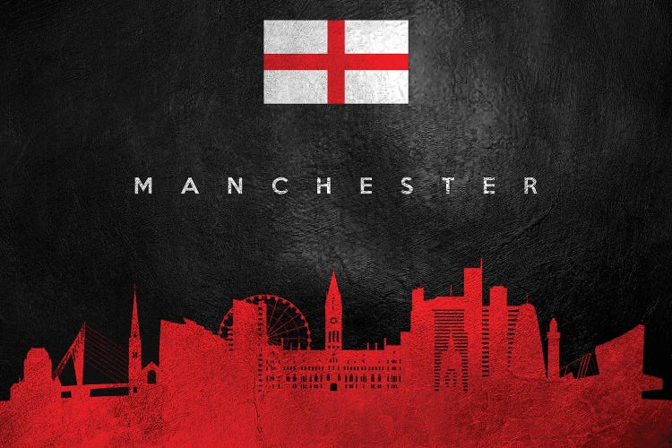 Manchester England Skyline by Adrian Baldovino wall art