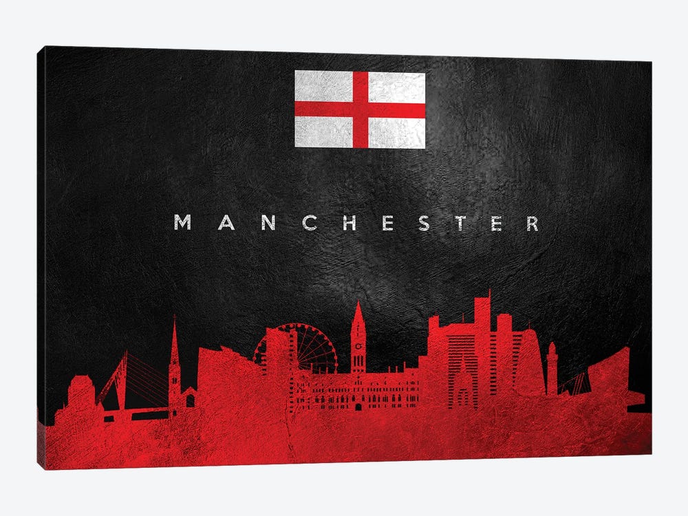 Manchester England Skyline by Adrian Baldovino 1-piece Canvas Print