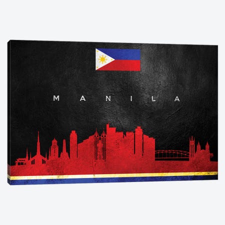 Manila Philippines Skyline Canvas Print #ABV262} by Adrian Baldovino Art Print