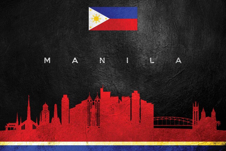Manila Philippines Skyline by Adrian Baldovino wall art