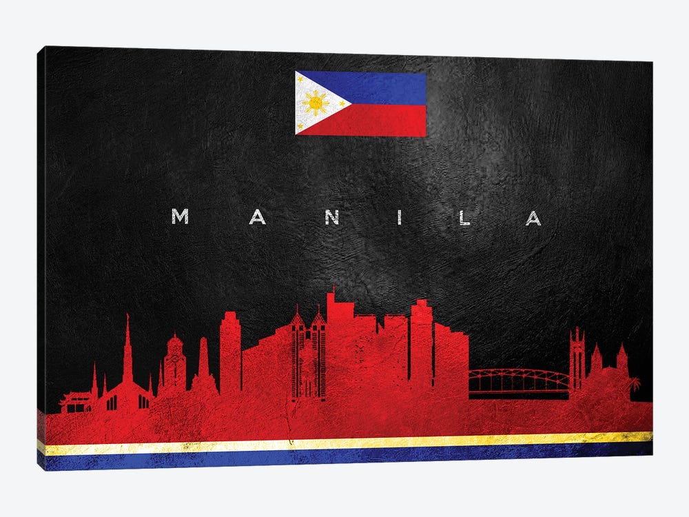 Manila Philippines Skyline by Adrian Baldovino 1-piece Art Print