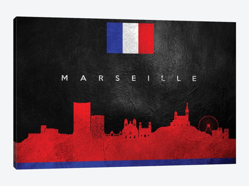 Marseille France Skyline by Adrian Baldovino 1-piece Art Print