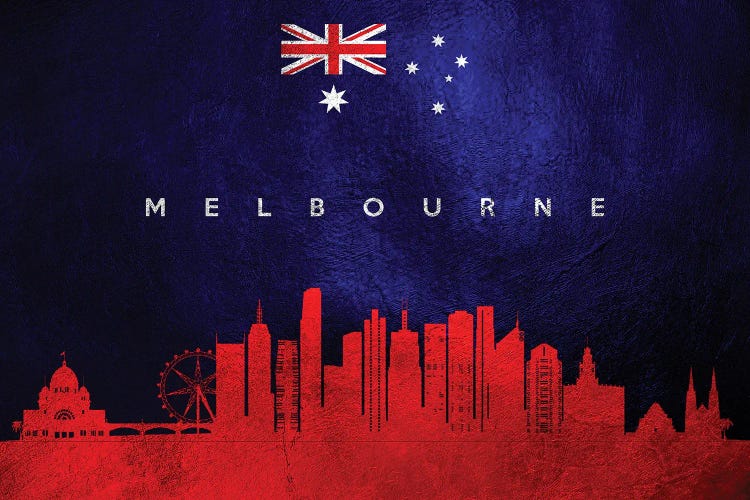 Melbourne Australia Skyline by Adrian Baldovino wall art