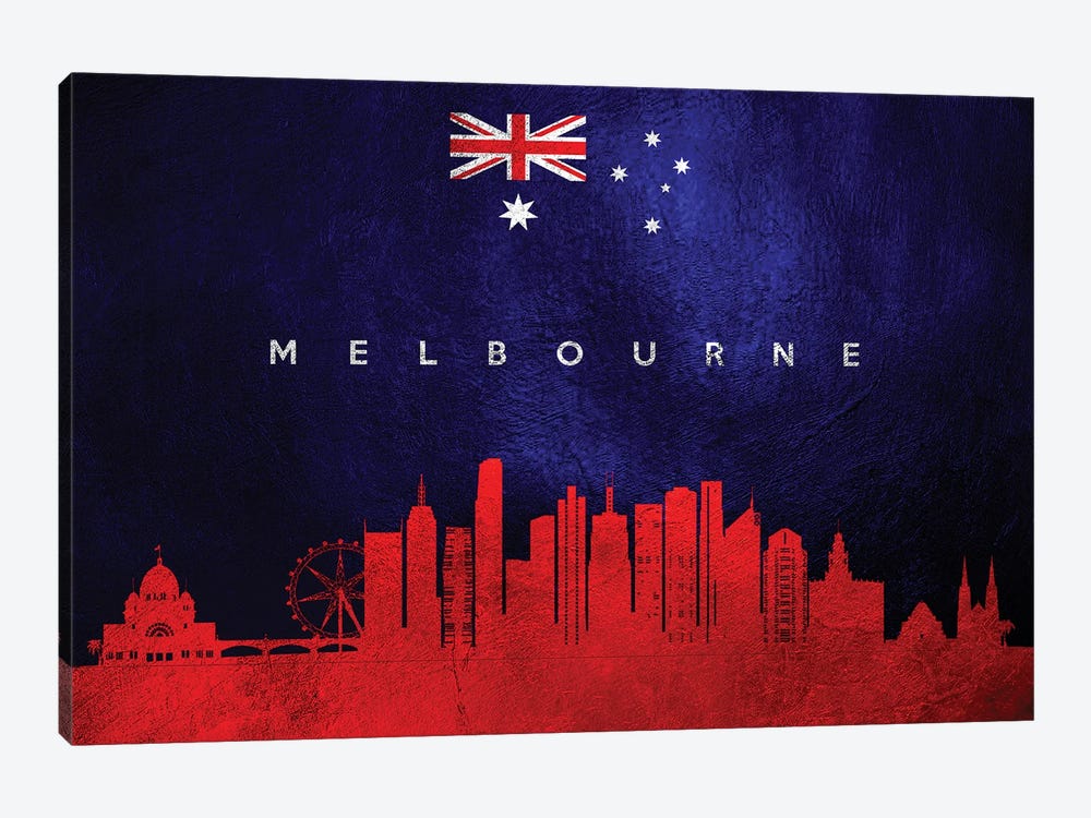 Melbourne Australia Skyline by Adrian Baldovino 1-piece Canvas Art