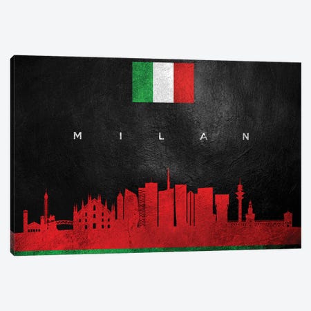 Milan Italy Skyline Canvas Print #ABV267} by Adrian Baldovino Canvas Artwork