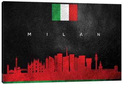 Milan Italy Skyline Canvas Art Print - International Flag Art
