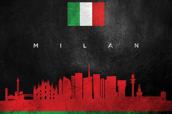 International Flags: Milan Italy Skyline by Adrian Baldovino