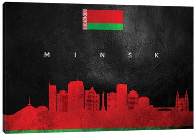 Minsk Belarus Skyline Canvas Art Print - International Flag Art