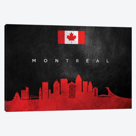 Montreal Canada Skyline II Canvas Print #ABV269} by Adrian Baldovino Canvas Art Print