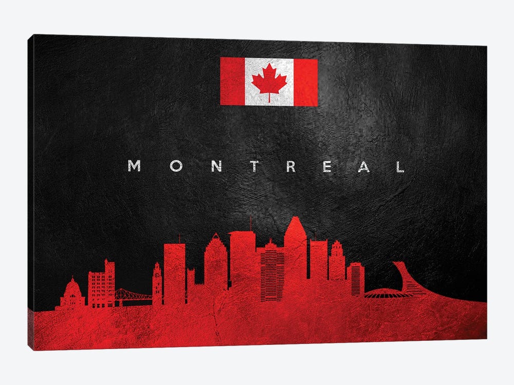Montreal Canada Skyline II by Adrian Baldovino 1-piece Canvas Wall Art