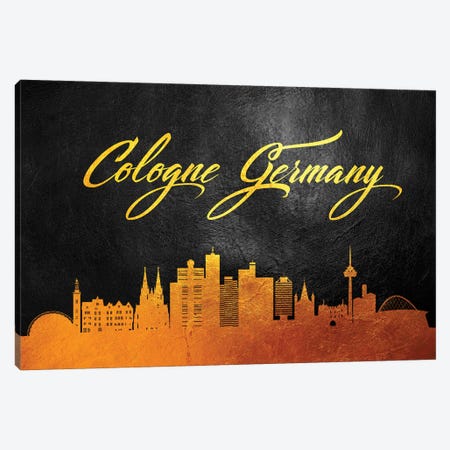 Cologne Germany Gold Skyline Canvas Print #ABV26} by Adrian Baldovino Canvas Art Print