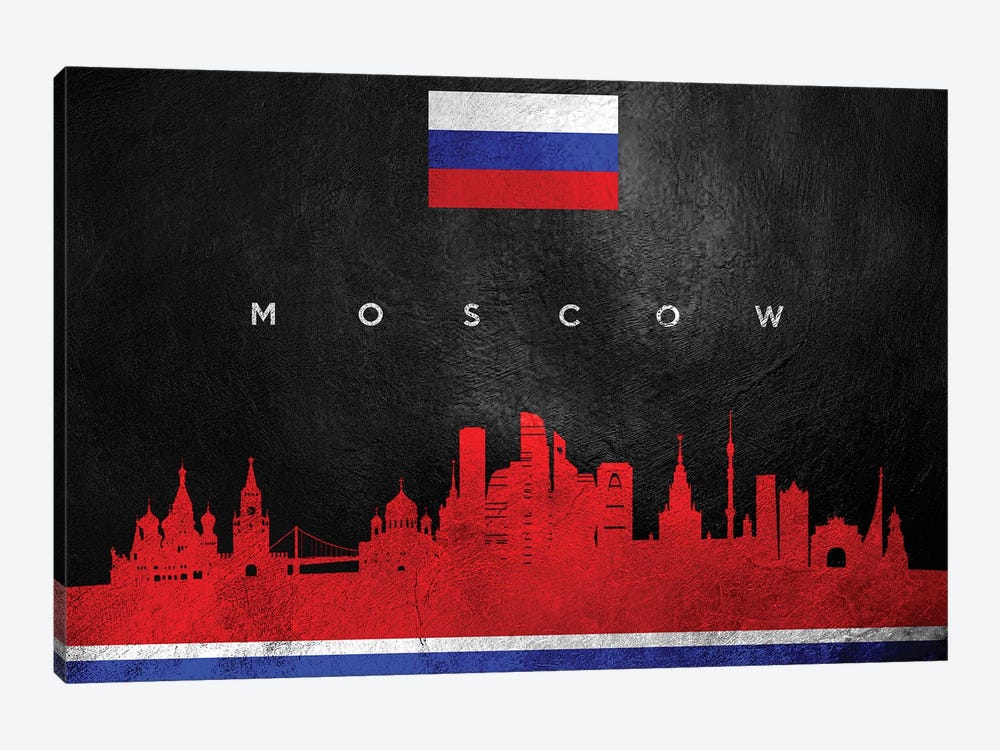 Moscow Russia Skyline II by Adrian Baldovino 1-piece Canvas Art Print