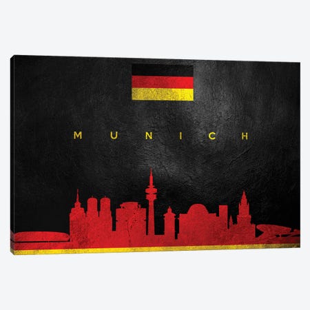 Munich Germany Skyline Canvas Print #ABV273} by Adrian Baldovino Canvas Artwork