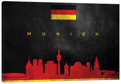 Munich Germany Skyline Canvas Art Print - International Flag Art