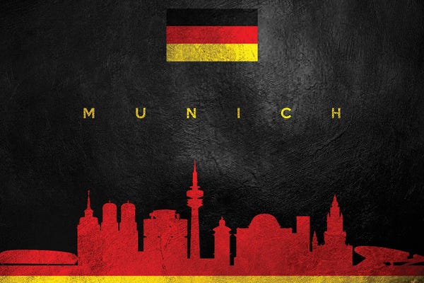 International Flags: Munich Germany Skyline by Adrian Baldovino