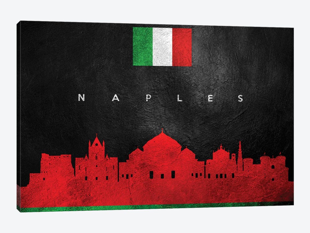 Naples Italy Skyline by Adrian Baldovino 1-piece Art Print