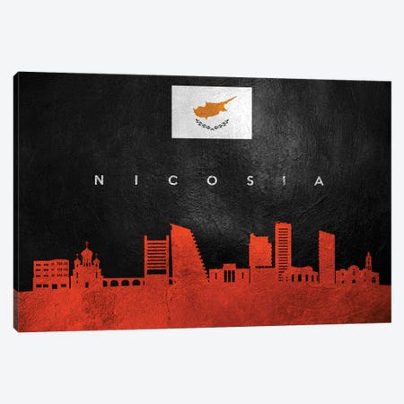 Nicosia Cyprus Skyline Canvas Print #ABV279} by Adrian Baldovino Canvas Artwork