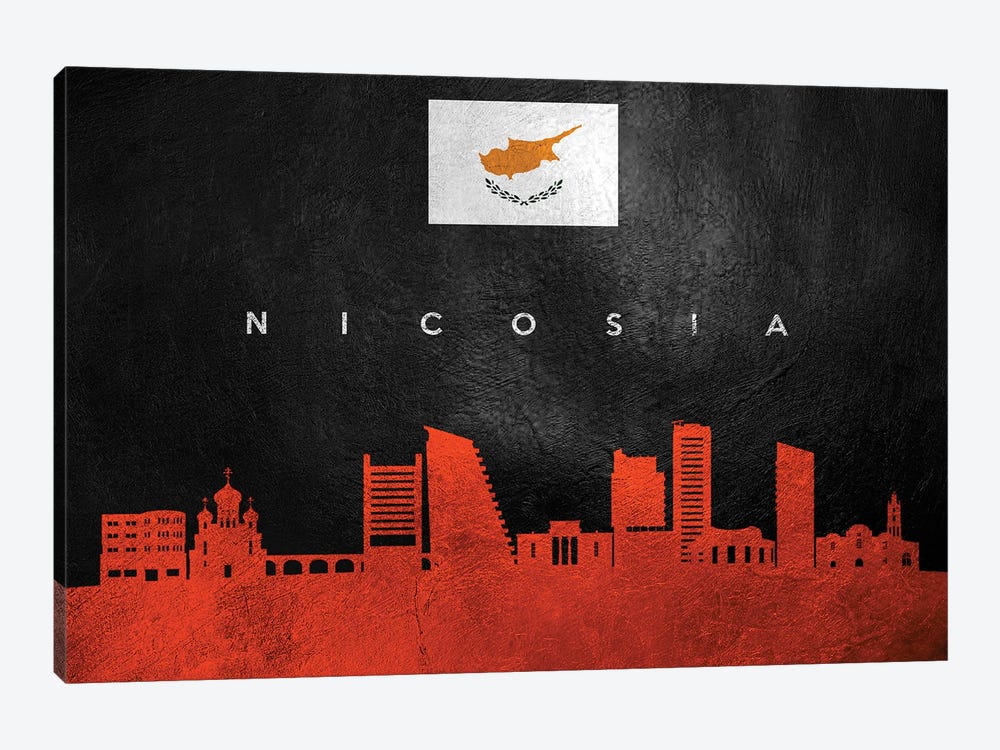 Nicosia Cyprus Skyline by Adrian Baldovino 1-piece Canvas Art Print