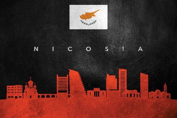 International Flags: Nicosia Cyprus Skyline by Adrian Baldovino