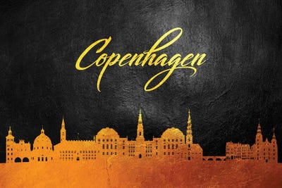 Copenhagen Denmark Gold Skyline by Adrian Baldovino canvas print