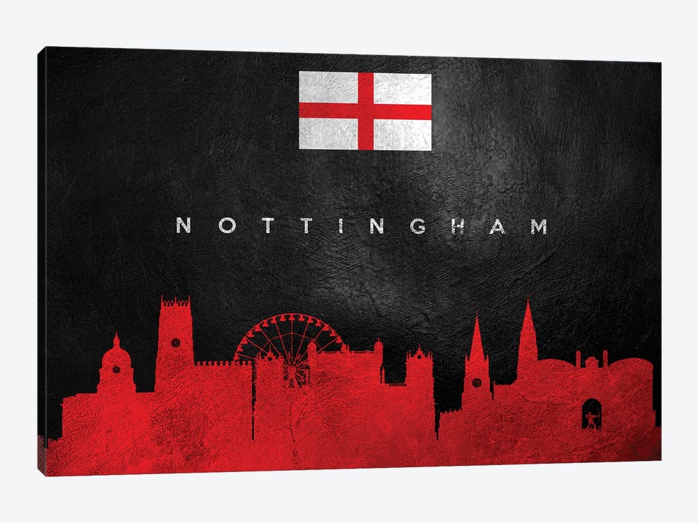 Nottingham England Skyline by Adrian Baldovino 1-piece Art Print