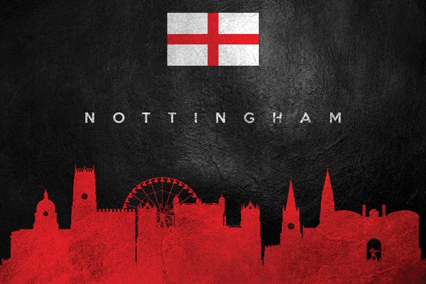 Nottingham: Nottingham England Skyline by Adrian Baldovino