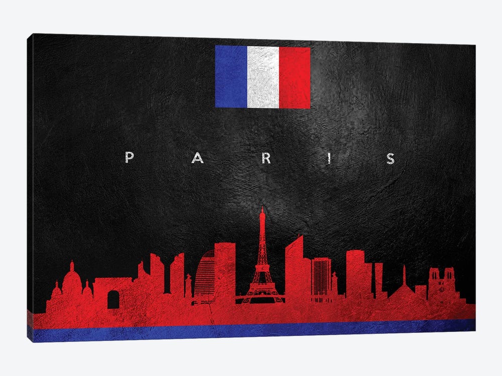 Paris France Skyline by Adrian Baldovino 1-piece Canvas Artwork