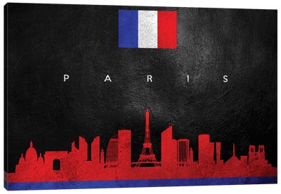 Paris France Skyline Canvas Art Print - International Flag Art