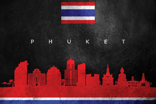 International Flags: Phuket Thailand Skyline by Adrian Baldovino
