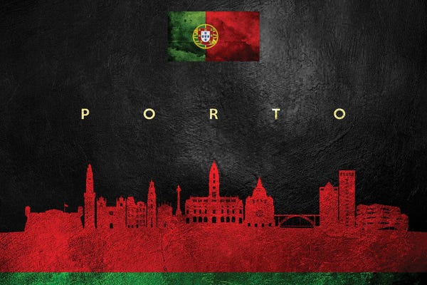 International Flags: Porto Portugal Skyline by Adrian Baldovino