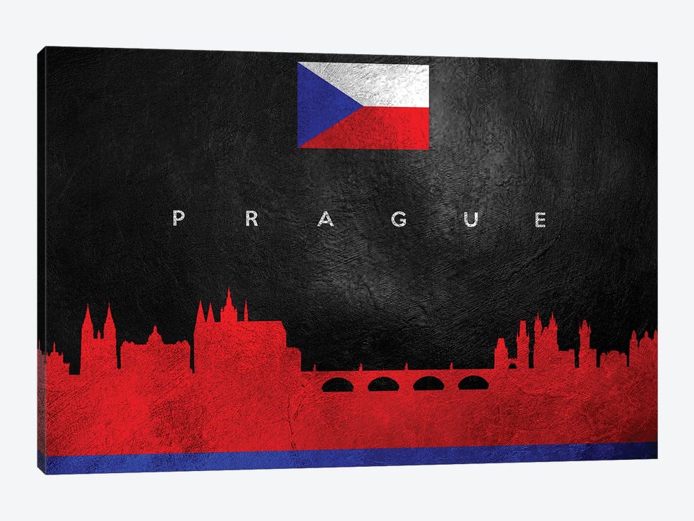 Prague Czech Republic Skyline by Adrian Baldovino 1-piece Canvas Art