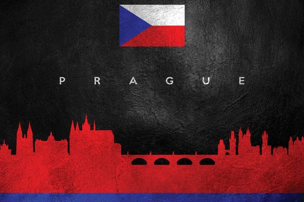 International Flags: Prague Czech Republic Skyline by Adrian Baldovino