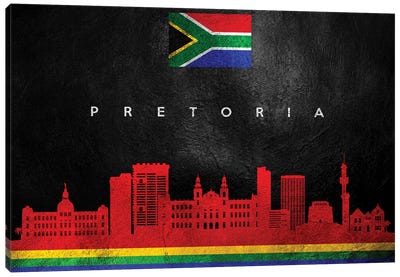 Pretoria South Africa Skyline Canvas Art Print - International Flag Art