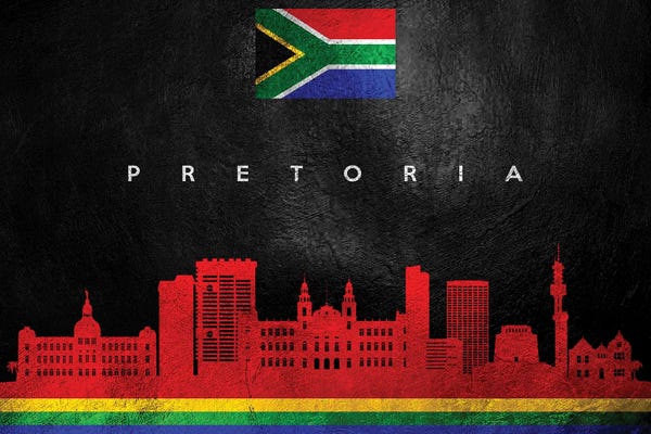 International Flags: Pretoria South Africa Skyline by Adrian Baldovino