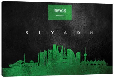 Riyadh Saudi Arabia Skyline II Canvas Art Print - International Flag Art