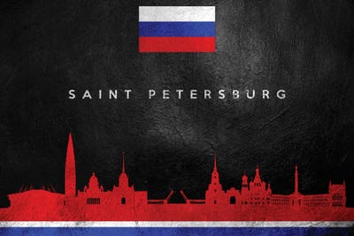 Saint Petersburg Russia Skyline by Adrian Baldovino art print