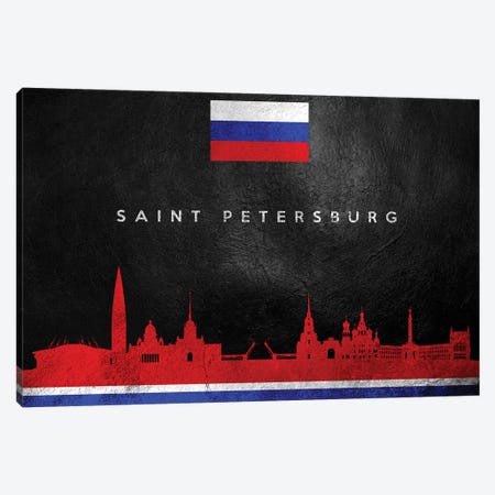 Saint Petersburg Russia Skyline Canvas Print #ABV295} by Adrian Baldovino Art Print