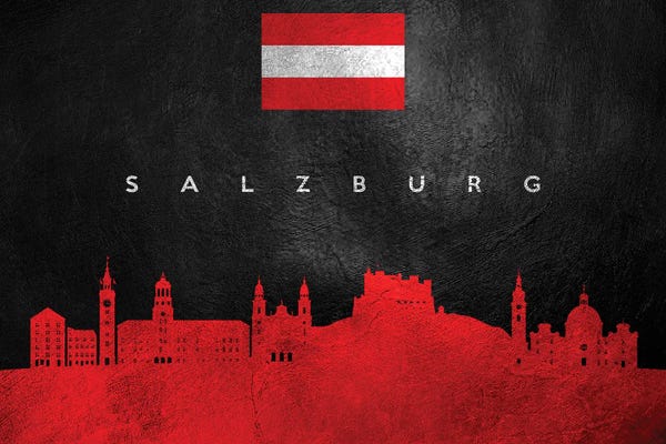 International Flags: Salzburg Austria Skyline by Adrian Baldovino