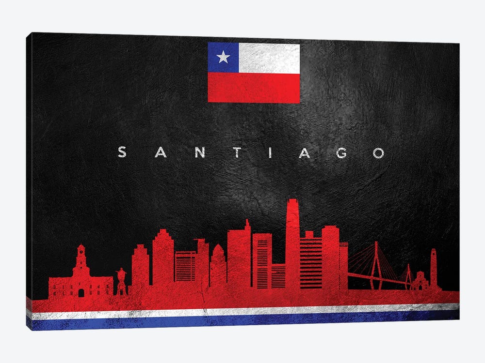 Santiago Chile Skyline by Adrian Baldovino 1-piece Canvas Wall Art
