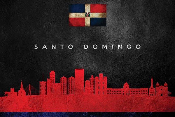 Flags: Santo Domingo Dominican Republic Skyline by Adrian Baldovino