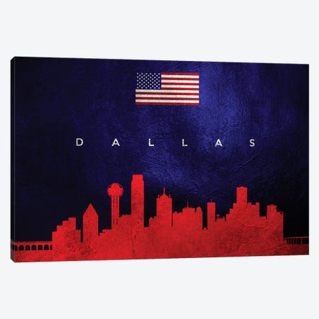 Dallas Texas Skyline Canvas Print #ABV29} by Adrian Baldovino Canvas Art
