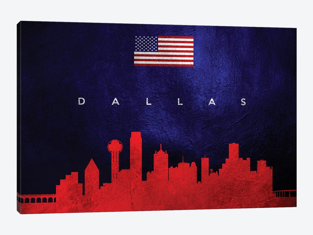 Dallas Texas Skyline by Adrian Baldovino 1-piece Canvas Artwork