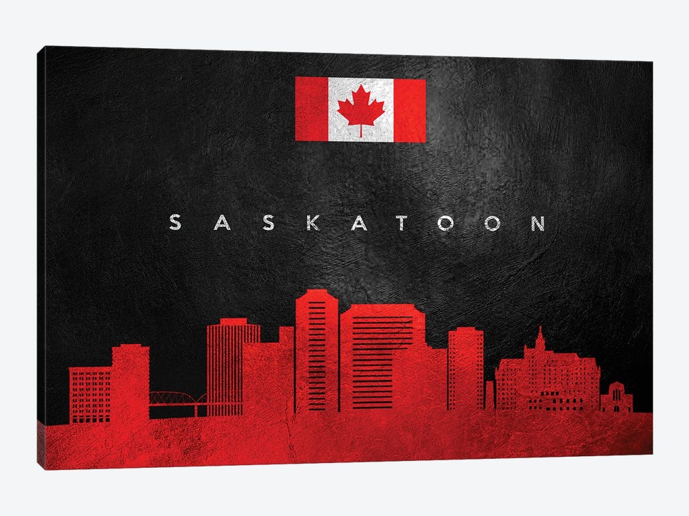 Saskatoon Canada Skyline II by Adrian Baldovino 1-piece Canvas Art Print