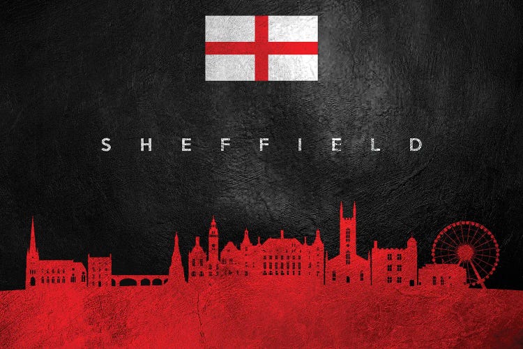 Sheffield England Skyline by Adrian Baldovino wall art