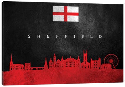 Sheffield England Skyline Canvas Art Print - International Flag Art
