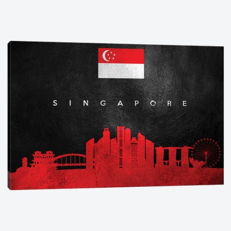 Singapore Skyline Canvas Print #ABV304} by Adrian Baldovino Canvas Print