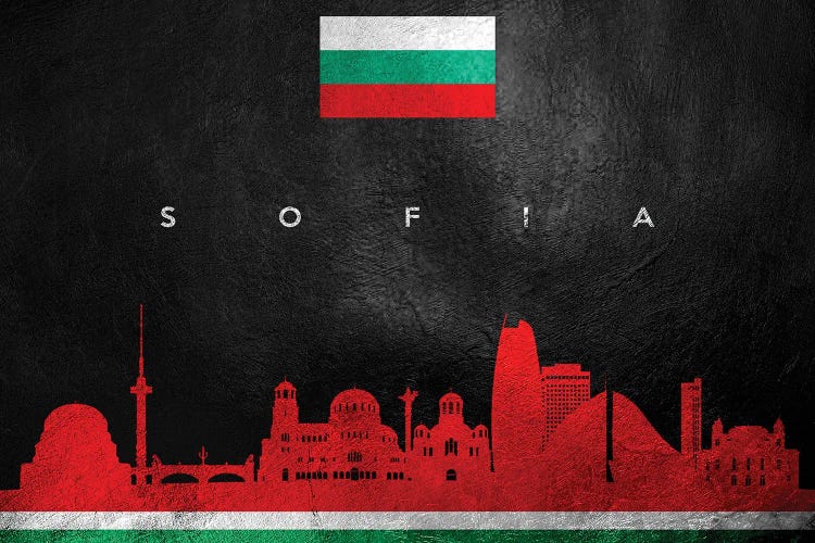 Sofia Bulgaria Skyline by Adrian Baldovino wall art