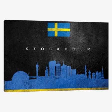 Stockholm Sweden Skyline Canvas Print #ABV306} by Adrian Baldovino Art Print
