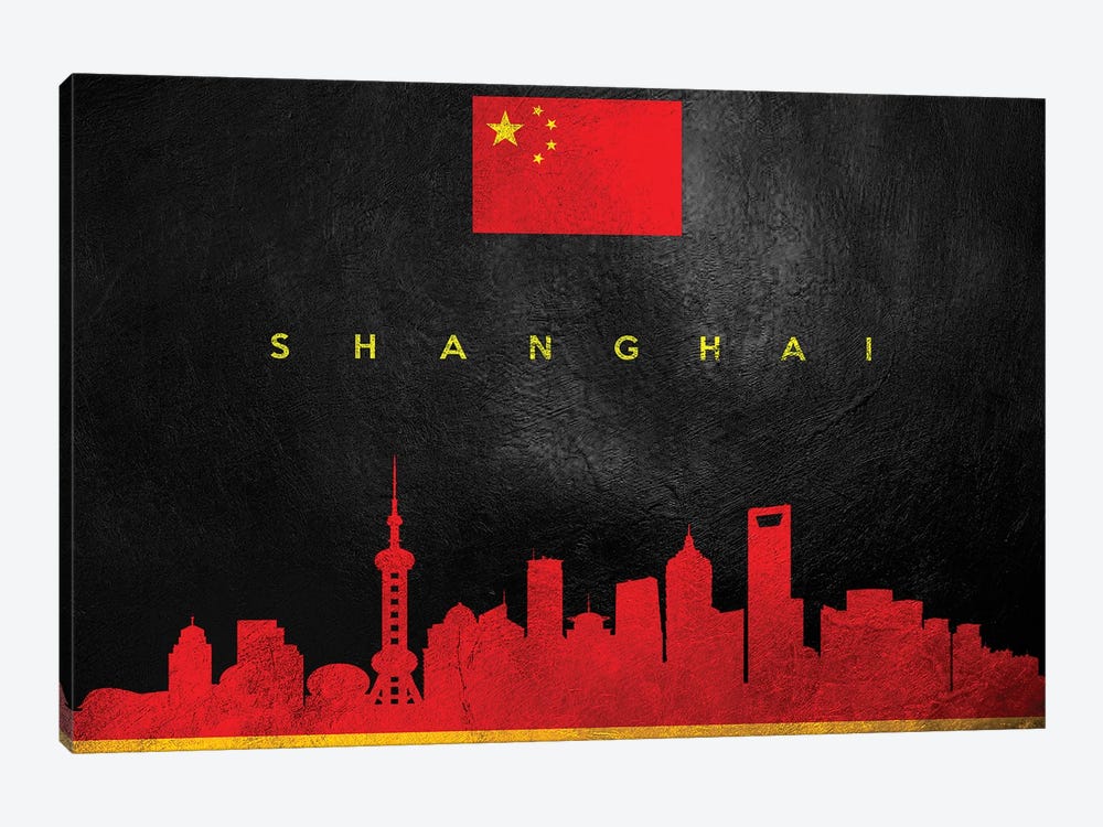 Shanghai China Skyline II by Adrian Baldovino 1-piece Canvas Print